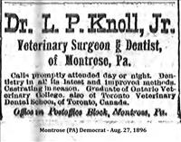 Knoll, Dr. L. P. Jr (Advertisement)